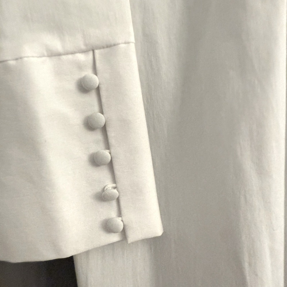 Soft Surroundings Tunic Women M White Excellent Button Front Long Sleeve Poplin - Picture 3 of 9